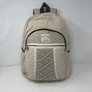 Natural Handmade Large Multi Pocket Hemp Backpack (THC FREE)